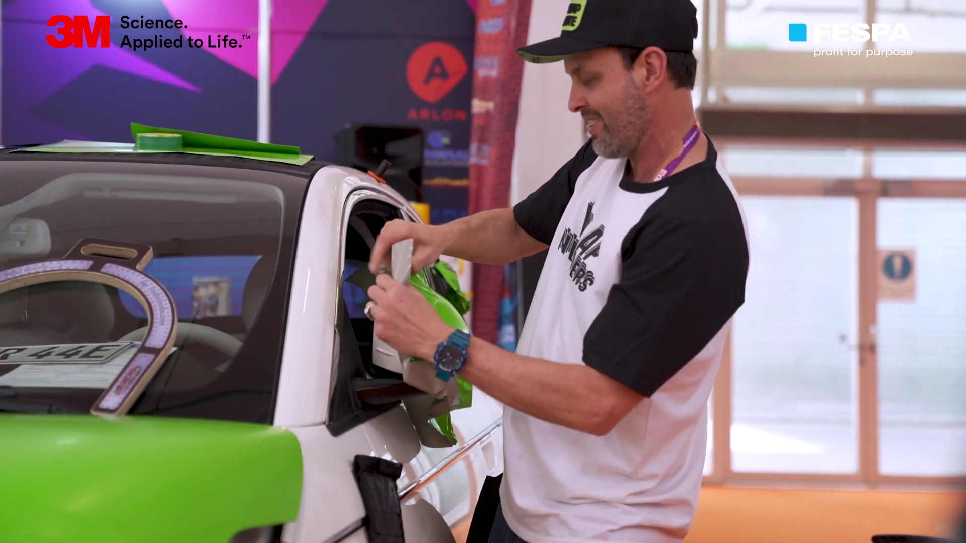 Justin Pate and Rainer Lorz from the Wrap Institute demonstrates how to successfully wrap a car mirrior using 3 different techniques at FESPA Global Print Expo 2023. Justin shows how to wrap a car mirror using zero stretch and Rainer shows how to wrap a car mirror using a special tool he co-created with Yellowtools. For more information on the Wrap Institute please visit: https://wrapinstitute.com/ This training demo took place alongside the World Wrap Masters Europe and Final 2023 competitions, where the best vehicle wrappers from around the world compete.
